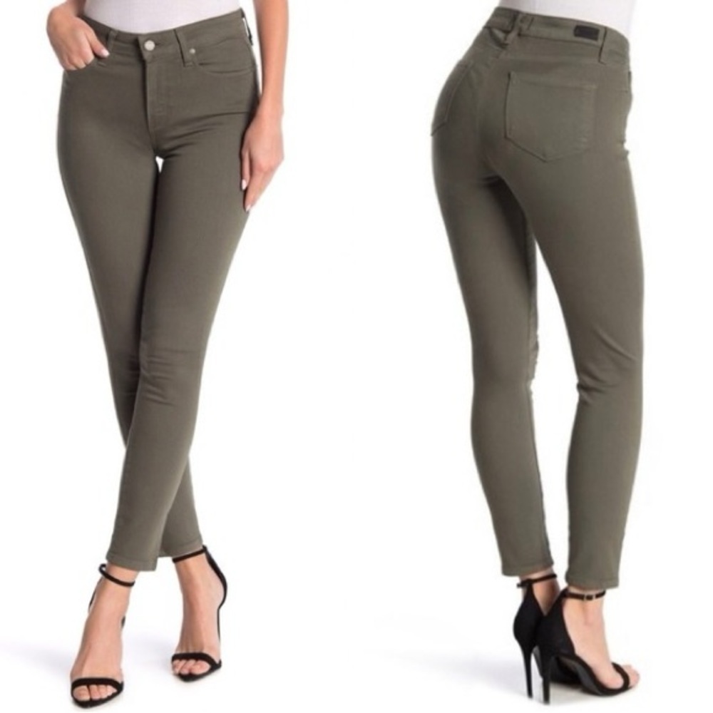 Paige Hoxton Ankle Skinny Jeans in Seaweed Green - Size 27